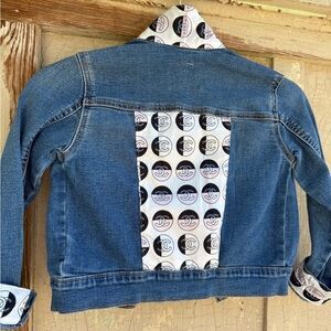 Kids Denim Jacket with Designer Patterned Accents